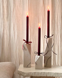 3er Kerzenhalter Set Rajna, gehämmert mit Schleifchen