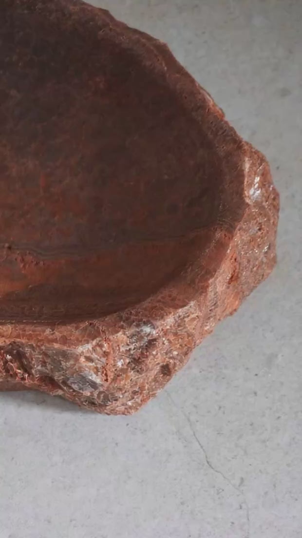 Schale Zora aus Calcit Mineral in Sienna